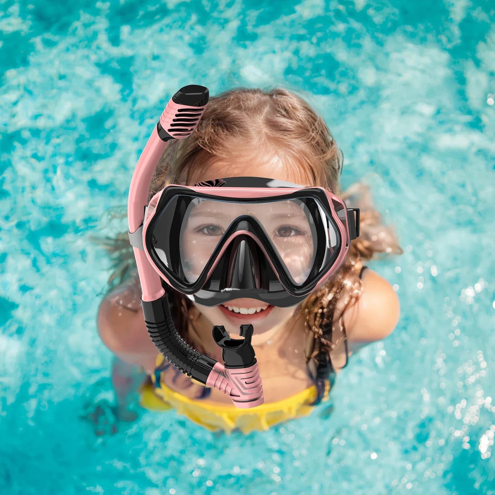 Set di maschere per lo snorkeling per bambini Maschera per il nuoto Bambino Maschera per lo snorkeling per immersioni libere Occhialini da nuoto antiappannamento con copertura per il naso Cornice grande