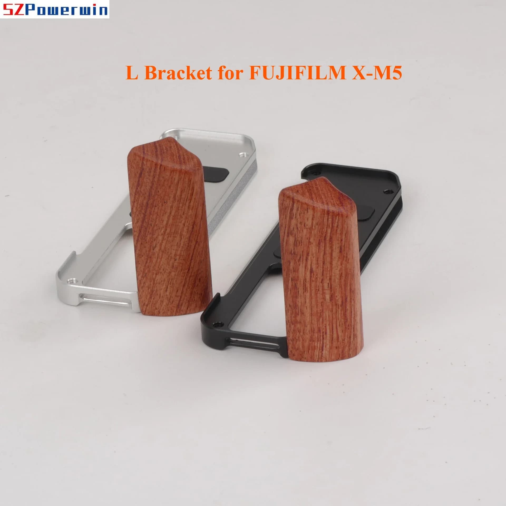 Piastra a Sgancio Rapido e Supporto a L per Fotocamera FUJIFILM X-M5, Impugnatura in Legno con Attacco per Treppiede Arca Swiss