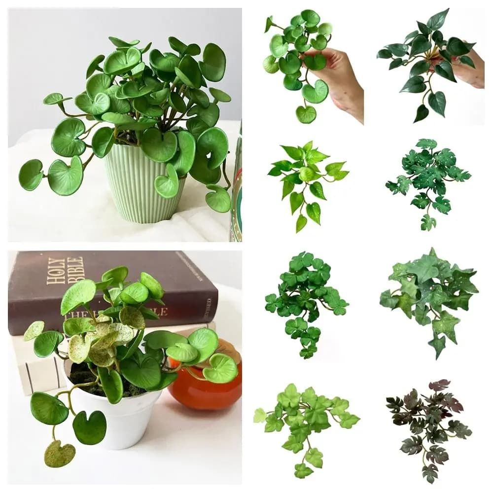 NEW Soft Glue Artificial Plant EVA Green Succulent Plants Leaves Home Office Wall Hanging Simulation Bonsai Home Office