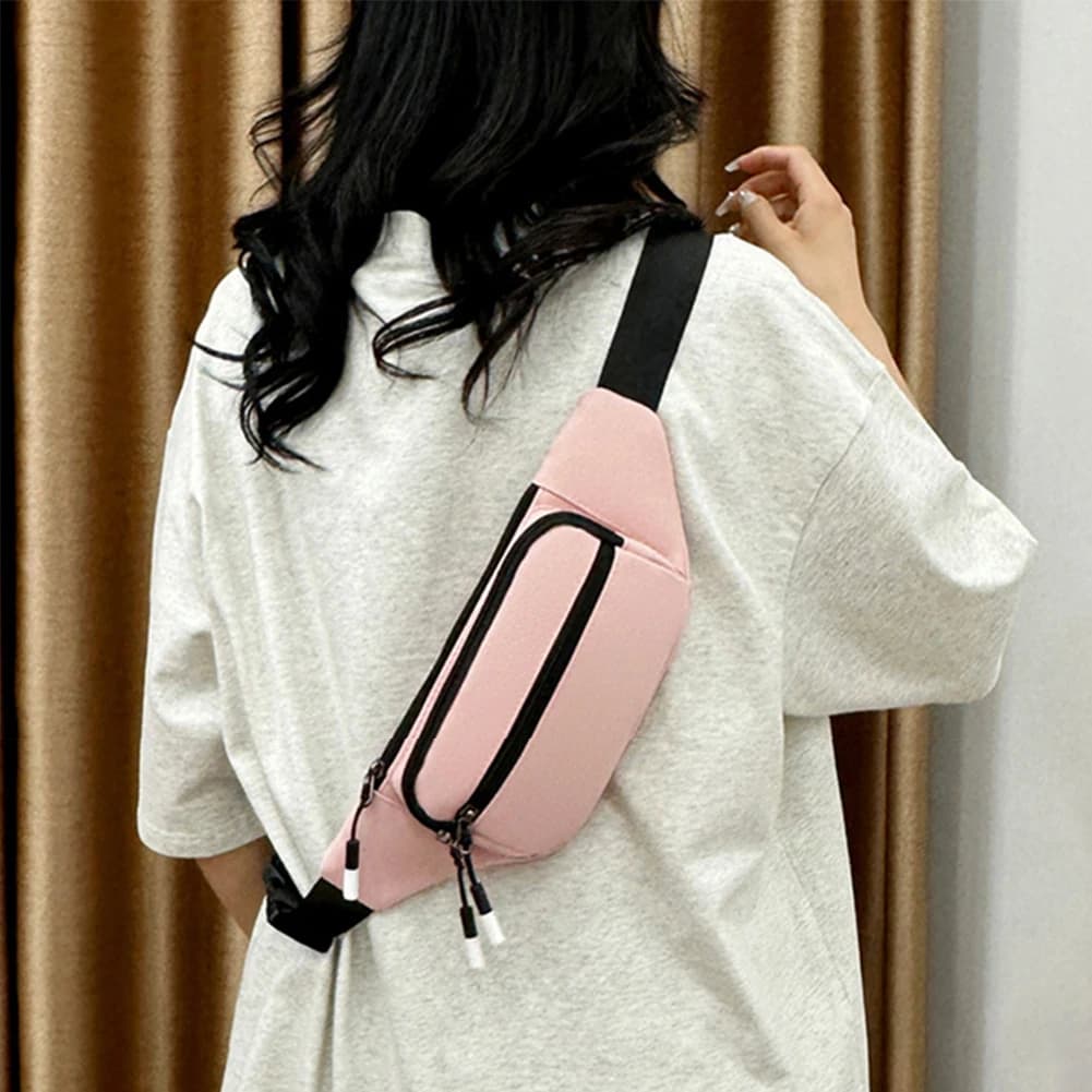 Running Belt Bag For Women Large Cross-Body Fanny Pack With 3 Zipper Pockets Gifts For Enjoy Sports Hands-Free Phone Sling Bag
