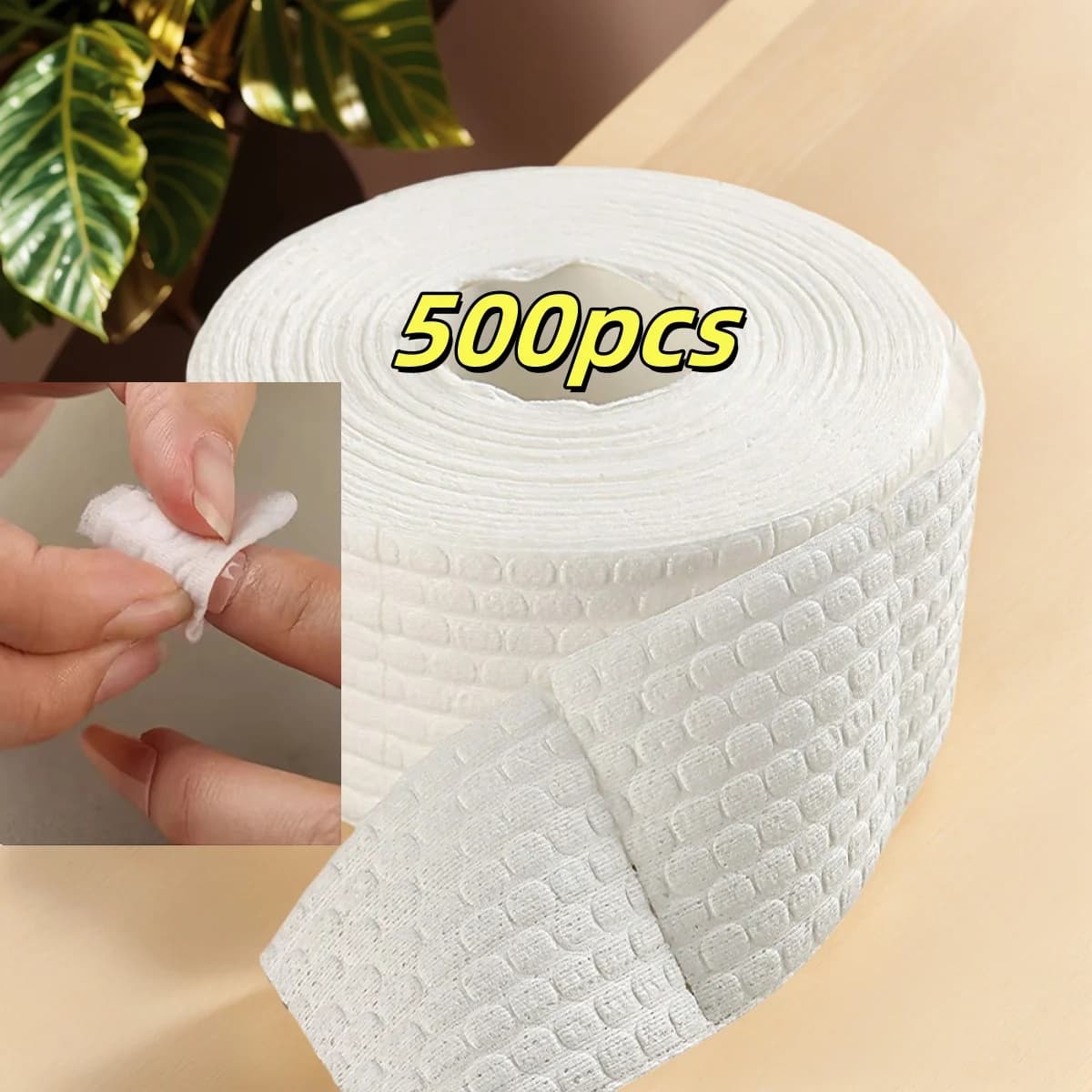 300/500 pcs/rotole Cotton nail polish pads, for UV gel removal, paper pads without hair for immersion, nail art cleaning, manicure tools