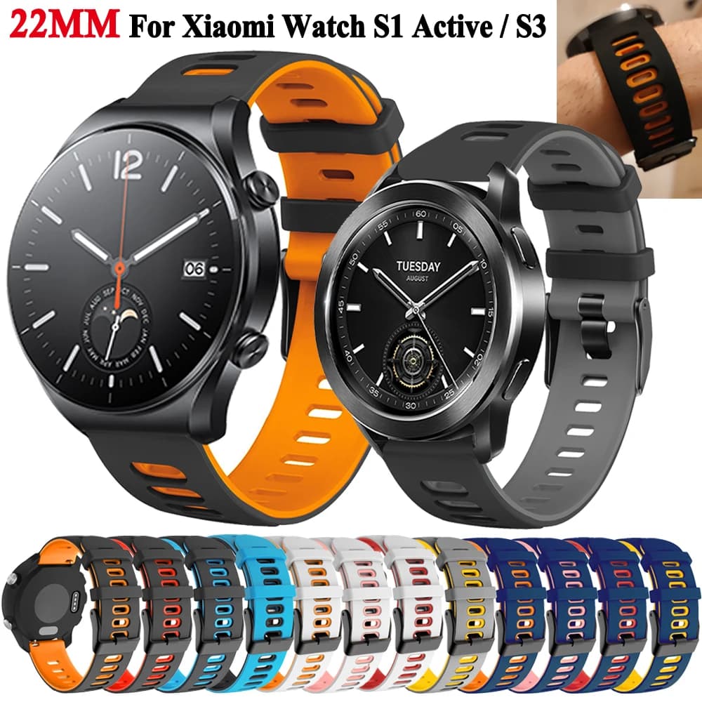 Cinturino in silicone morbido da 22 mm per Xiaomi Mi Watch S3 S2 S1 Active Color 2 Pro Smartwatch cinturino sportivo cinturino accessori