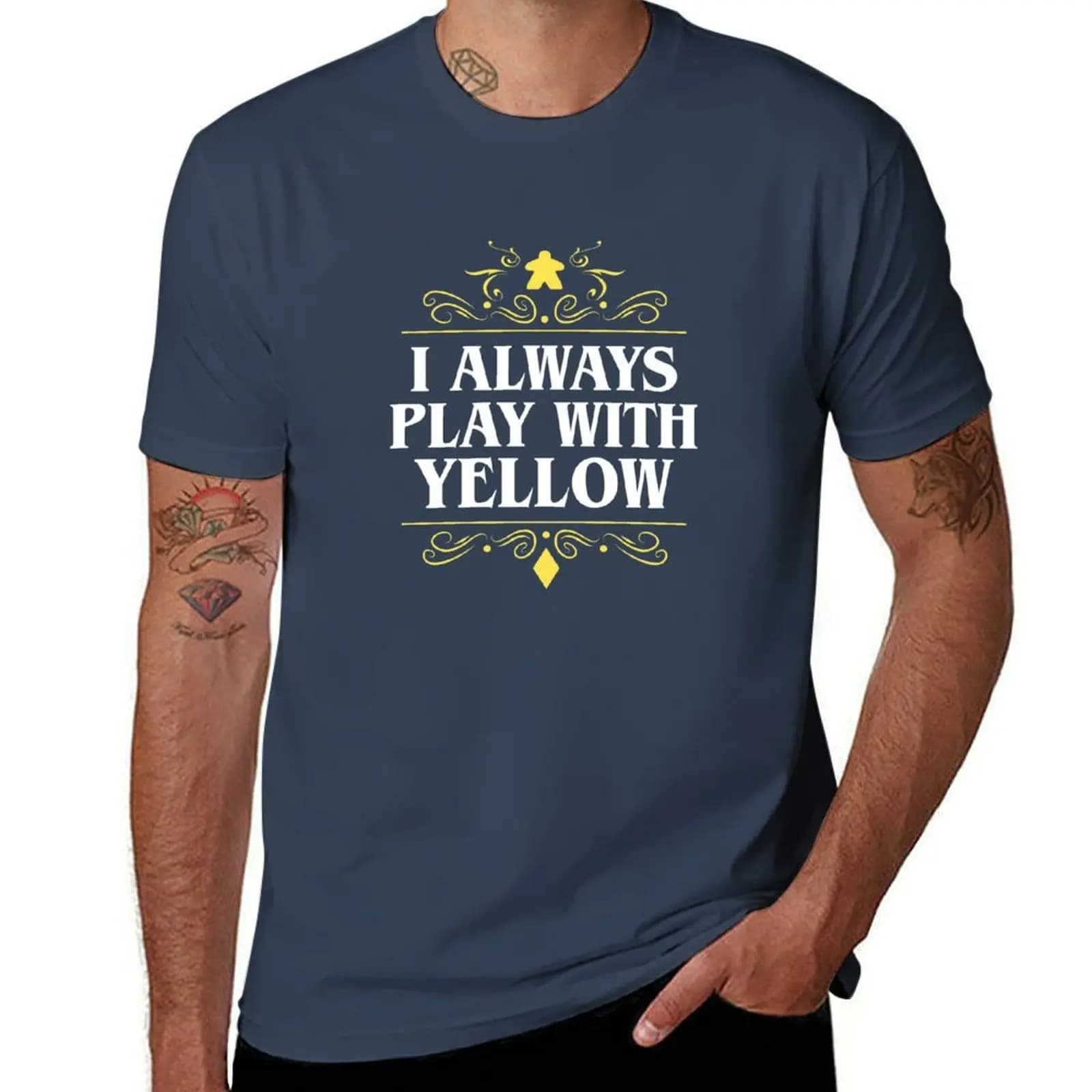 T-shirt I Always Play with Yellow Board Games Addict T-shirt sportiva leggera ad asciugatura rapida