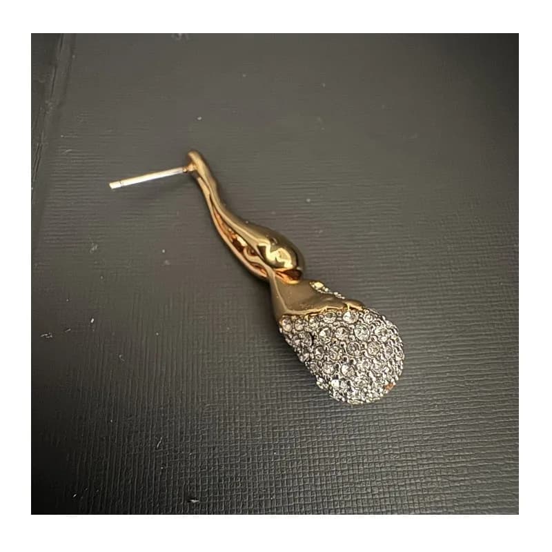 New Full Diamond Stud Earrings Copper Plated Real Gold Two-color Electroplating Temperament Women's Earrings Earrings