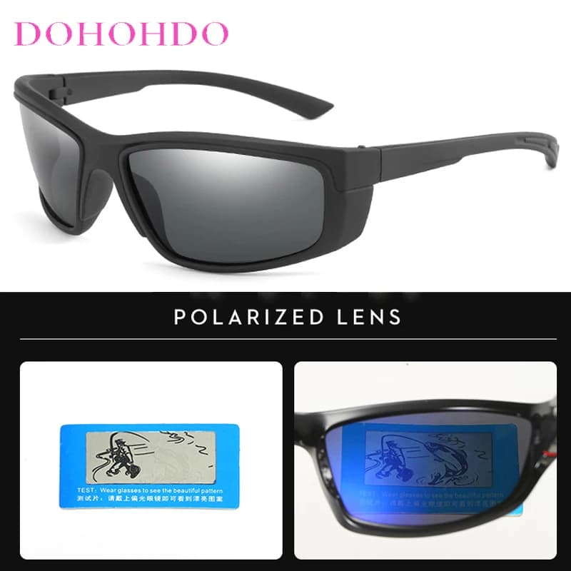 Occhiali da Sole Polarizzati Classici Quadrati con Visione Notturna, Unisex, UV400, per Sport e Guida, Antiabbagliamento, Occhiali da Ciclismo