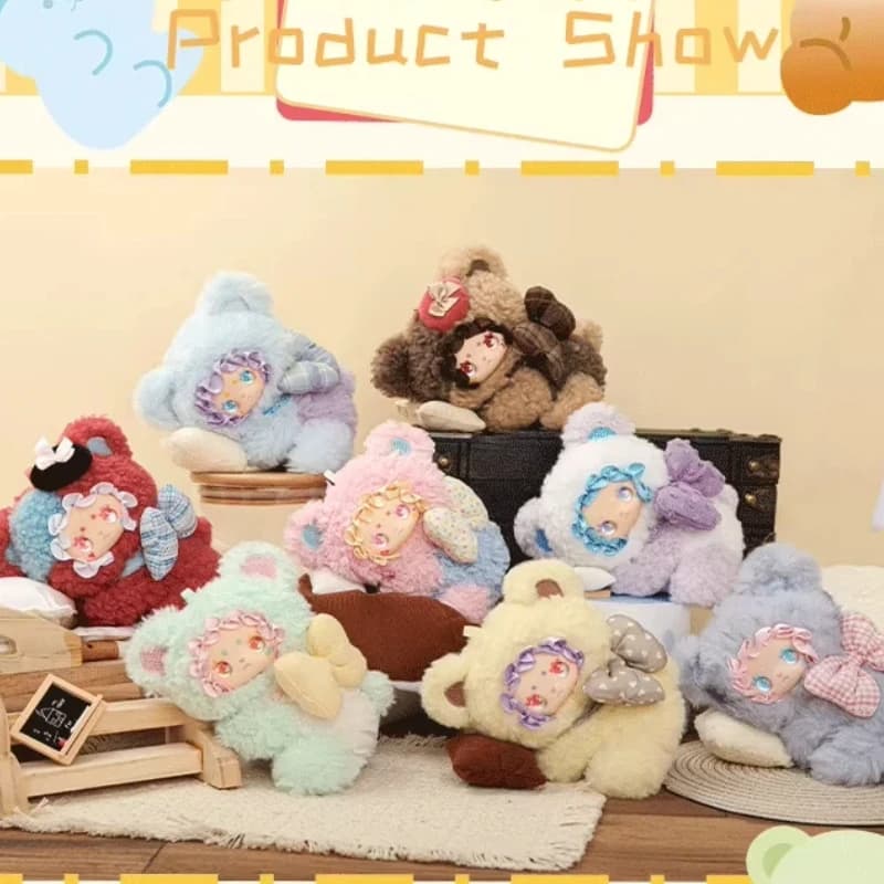 Adorabile Clip Emma Bear Hug, Peluche in Scatola Misteriosa, Giocattolo Imbottito, Kawaii Animale Cartoon, Portachiavi Ciondolo Regalo per Bambini e Ragazze