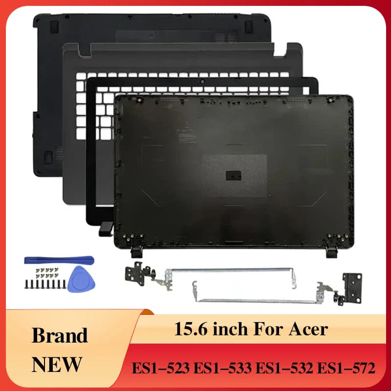 NUOVA Custodia per laptop LCD Cover posteriore/Lunetta anteriore/Cerniere/Palmrest/Custodia inferiore per Acer Aspire ES1-523 ES1-533 ES1-532 ES1-572