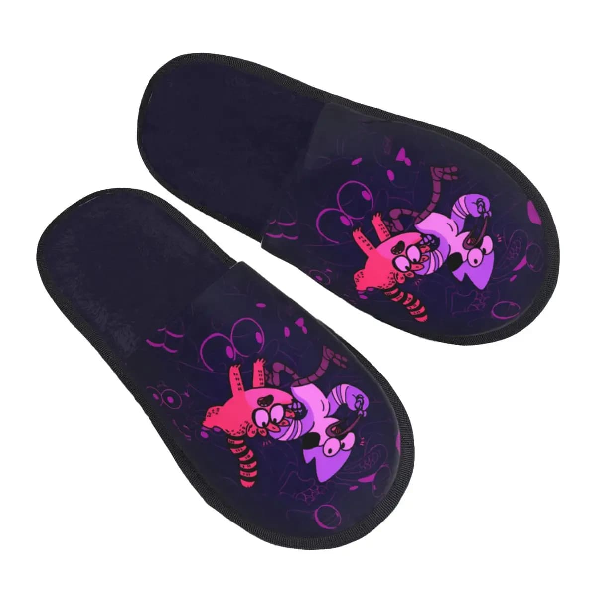 Pantofole da casa in memory foam morbide personalizzate R-Regular Show da donna, comode pantofole con suola antiscivolo calde e divertenti cartoni animati