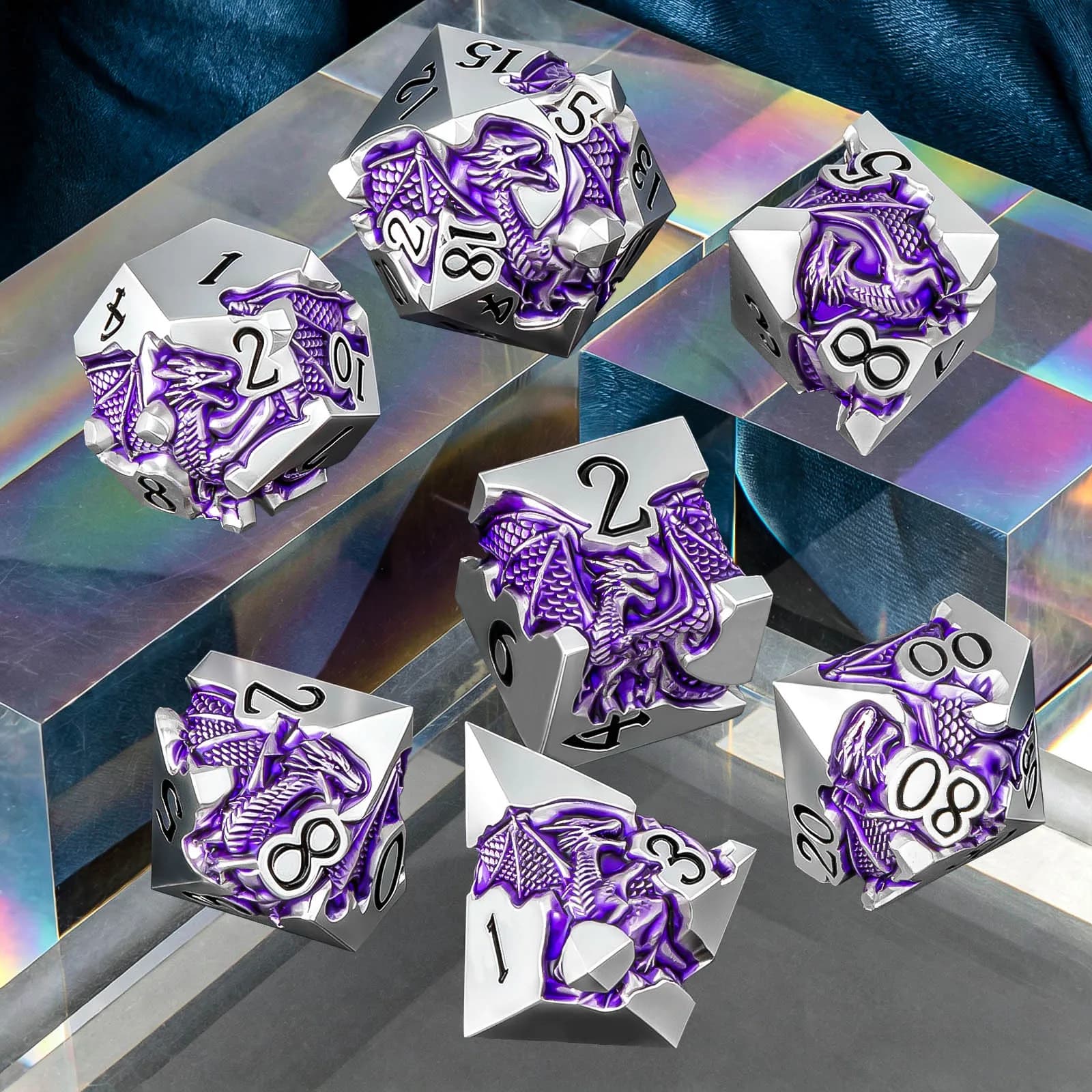 Dungeons and Dragons Dice Set for Role Playing Game, Polyhedral Metal Dice Set DND, D&D Dice Set D20 D12 D10 D8 D6 D4, Red
