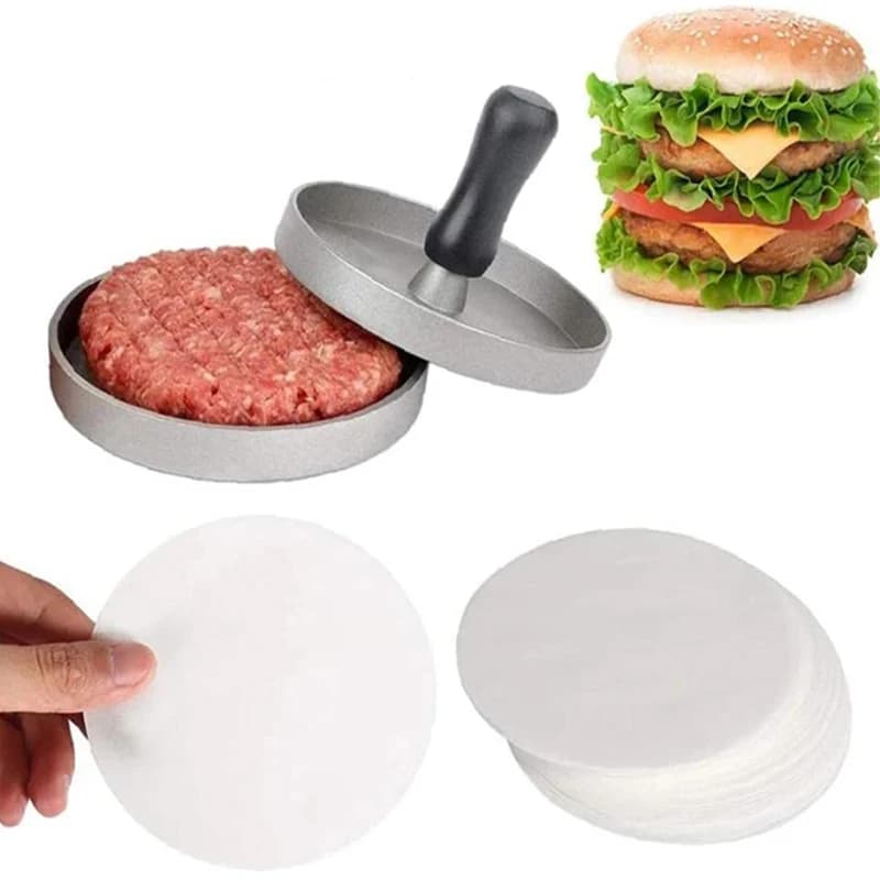 Foglio di carta cerata rotonda di carta per hamburger da 100 pezzi per pressa per hamburger, cottura della torta, carta per olio separata per patty