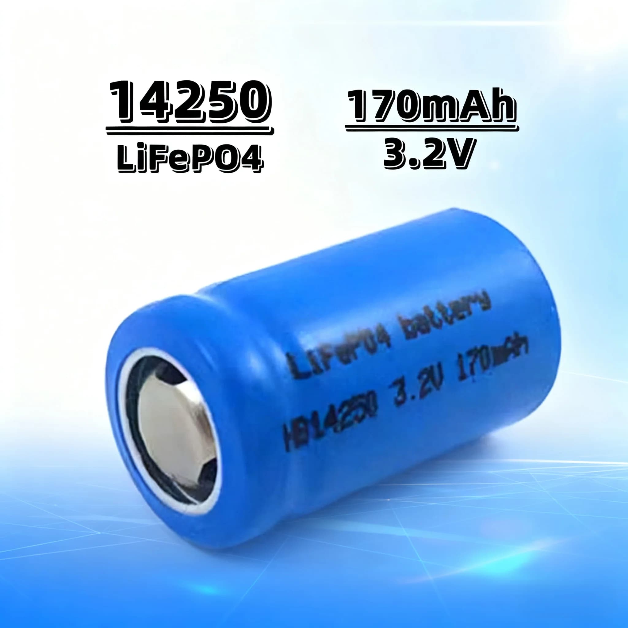 14250 Batteria LiFePO4 3.2V 170mAh Caricatore per Torcia Elettronica Telefoni senza fili Allarme fumo Mirino laser a infrarossi Walkmans Giocattolo portatile