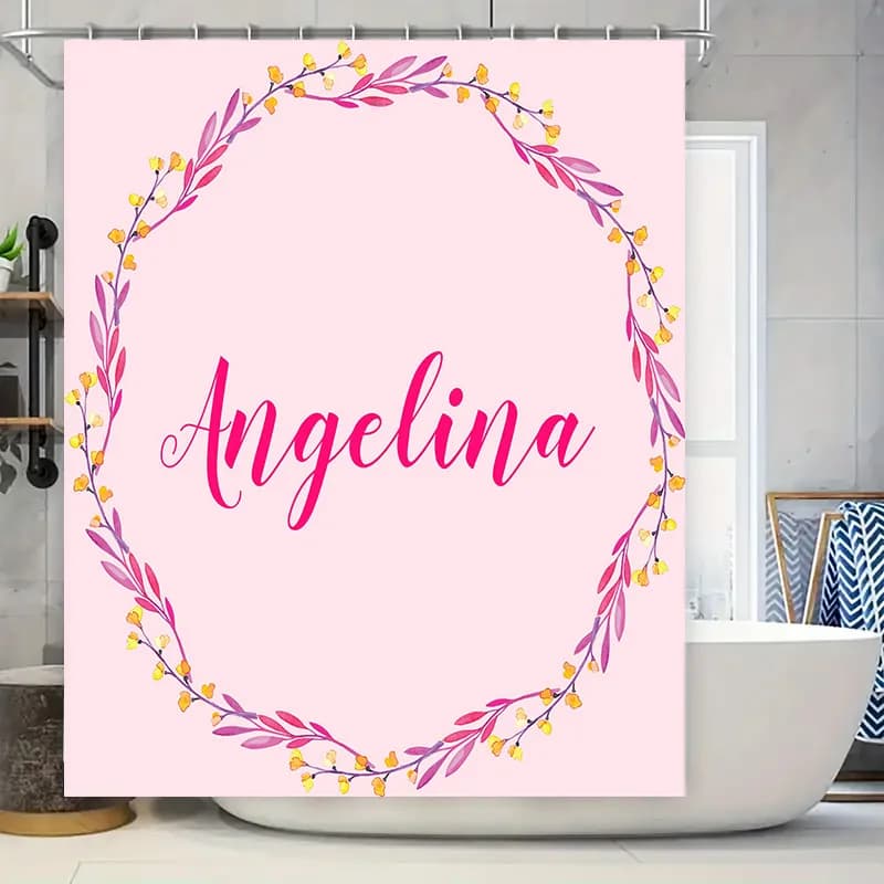 Delizioso tenda da doccia personalizzata rosa con stampa 'Angelina' per l'arredamento del bagno Idea regalo perfetta 160 cm x 180 cm Impermeabile Fa
