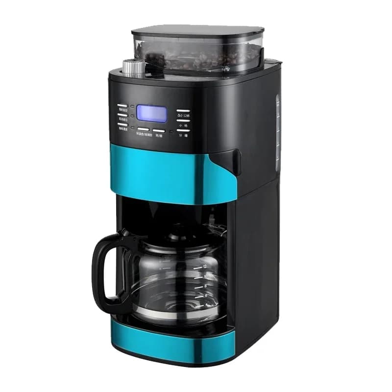 Drop coffee maker with coffee grinder and function to keep warm