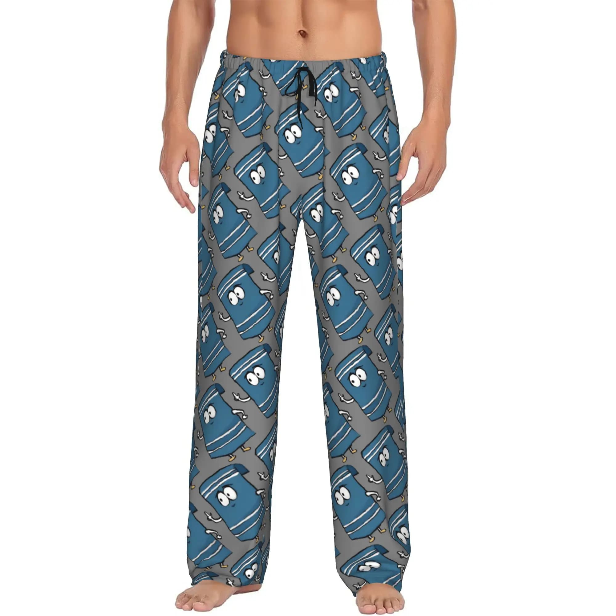 Custom Towelies Pajama Pants Sleepwear Men Elastic Waistband Funny Cartoon Sleep Lounge Bottoms with Pockets