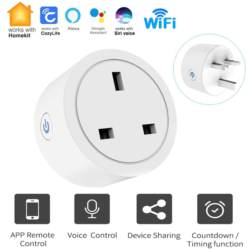 HomeKit UK 110V/220V Compatible with Smart Devices Google, Supports Energy Monitoring Function