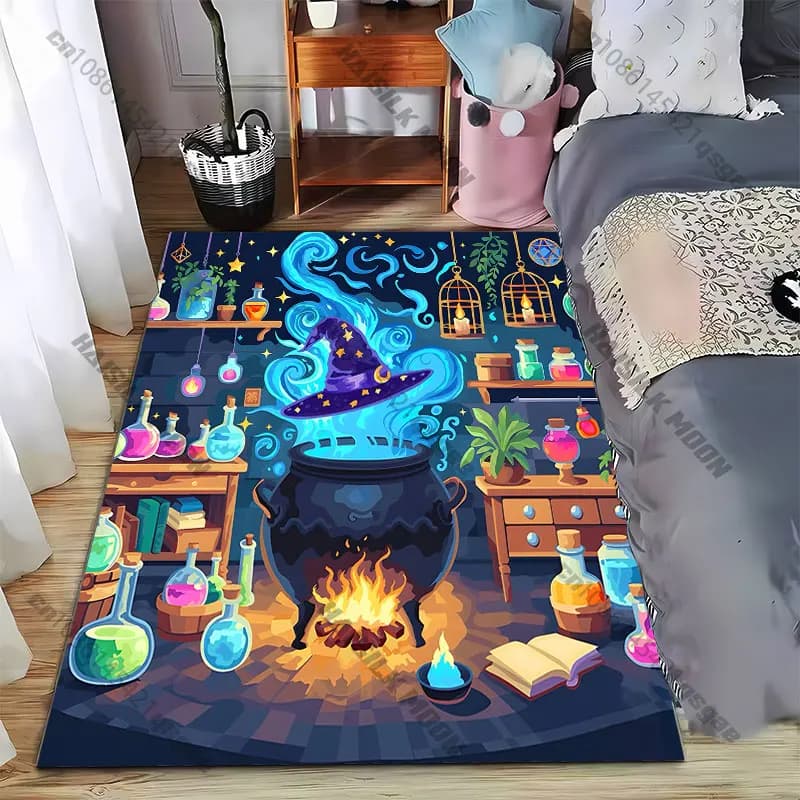 Tappeto magico per la preparazione di pozioni, tappeto scenografico mistico, tappeto da yoga, decorazione per soggiorno, tappeto per gattonare per bambini, zerbino, tappeto decorativo, tappeto da gioco