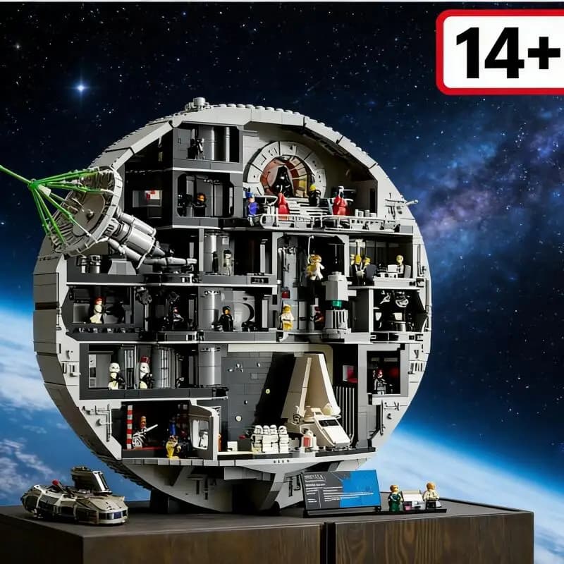 Disponibile: 2026 9.023 pezzi di mattoncini MOC, modello UCS Death Star, blocchi da costruzione ispirati ai film classici e popolari, compatibili con LEGO