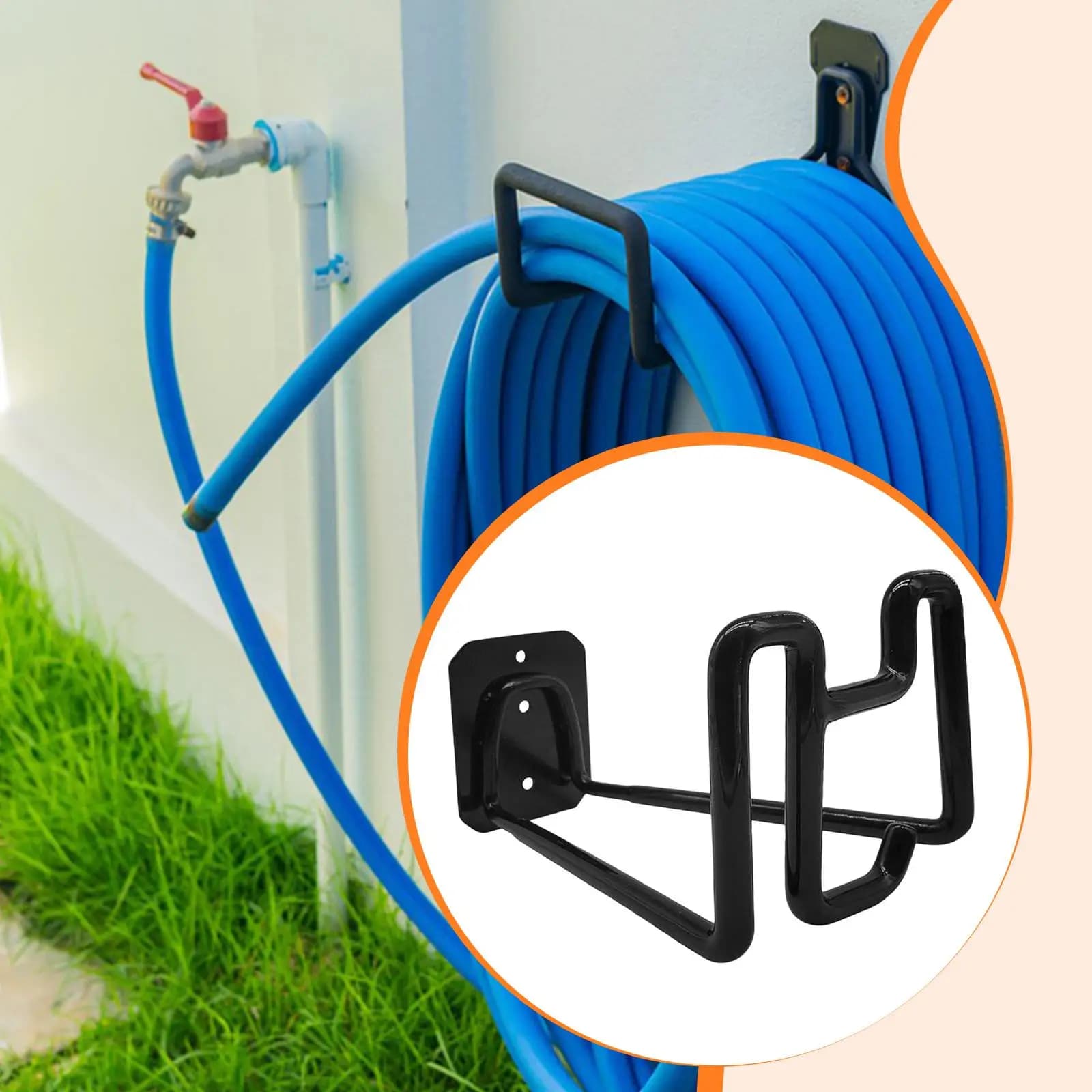 Support for Iron Water Pipe Resistant, Garden Pipe Organizer, Exterior, Garage, Log