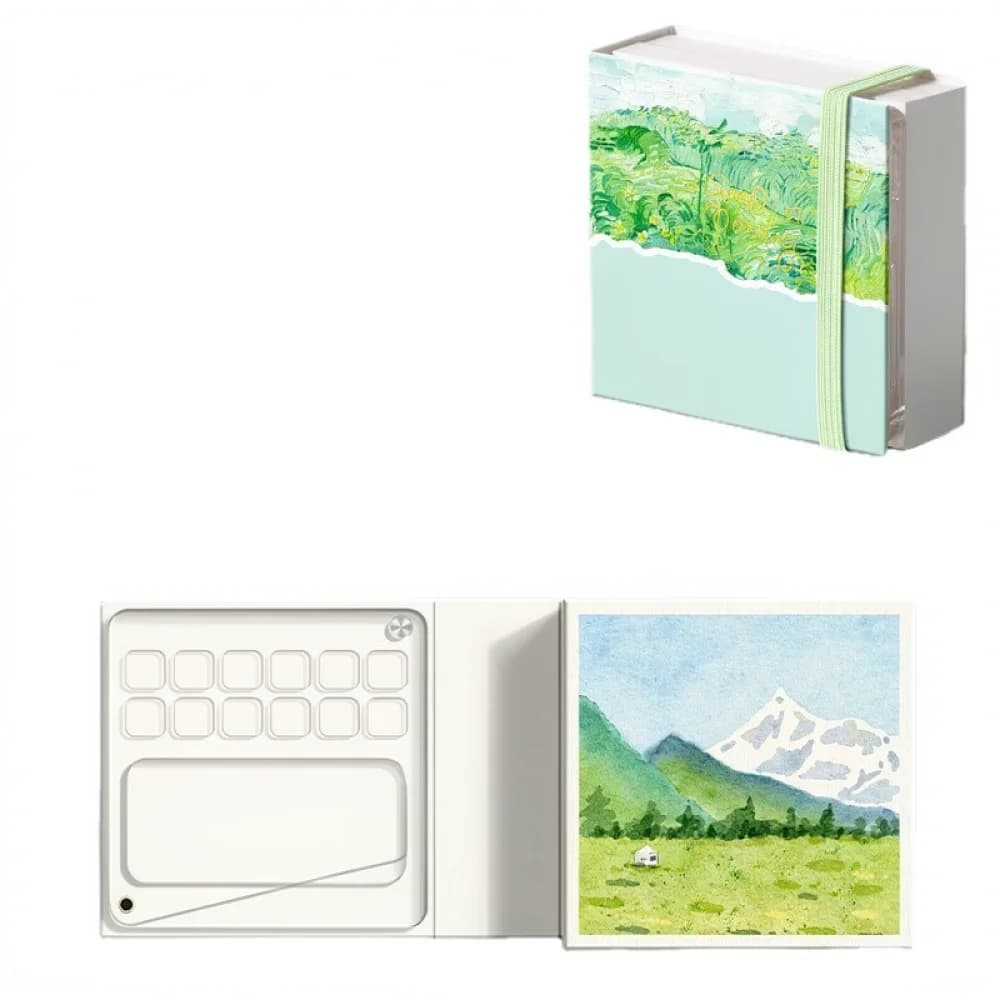Portable Watercolor Sketching Journal Mini Travel Art Pad Compact Painting Booklet For Sketching Drawing Color Palette