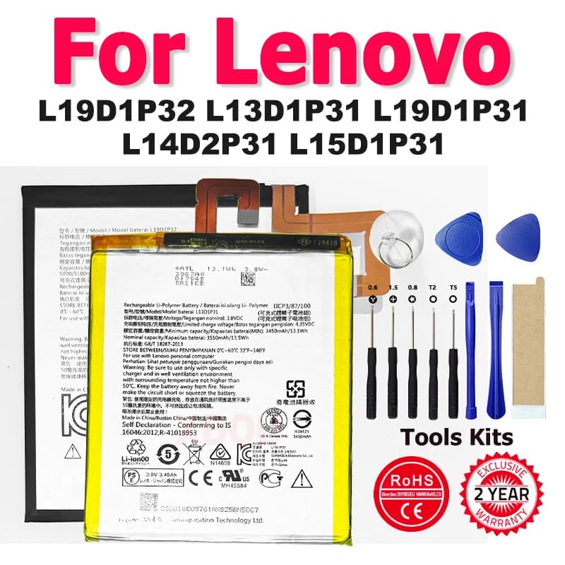 XDOU L15D1P31 L13D1P31 L19D1P32 L14D2P31 L19D1P31 Batteria Per Lenovo Tab Pad M10 M8 2 3 7 X90 A3500 S5000 Pro Tablet + Strumento