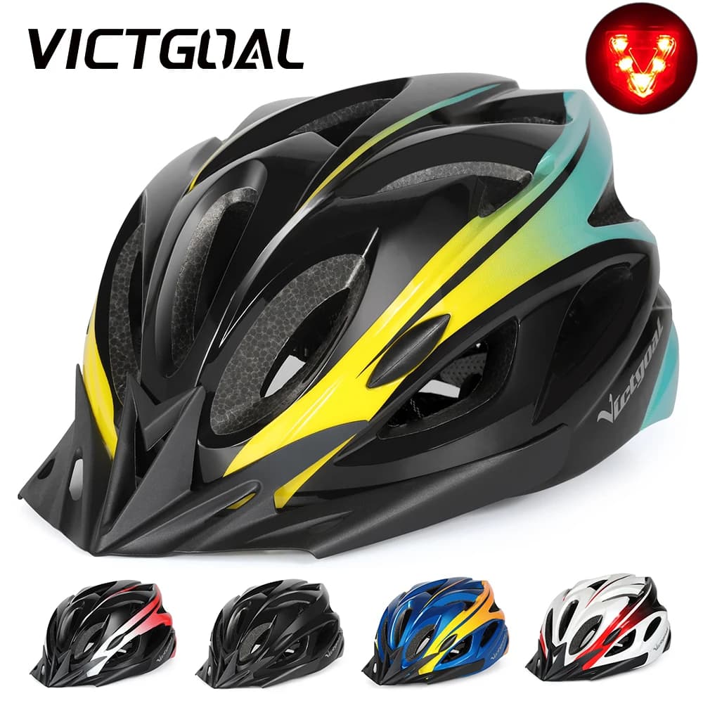 VICTGOAL Protective Workbeat Helmet Light LED Rear Light for Men Woman Cycling Helmet MTB Scooter Bicycle Copricapo