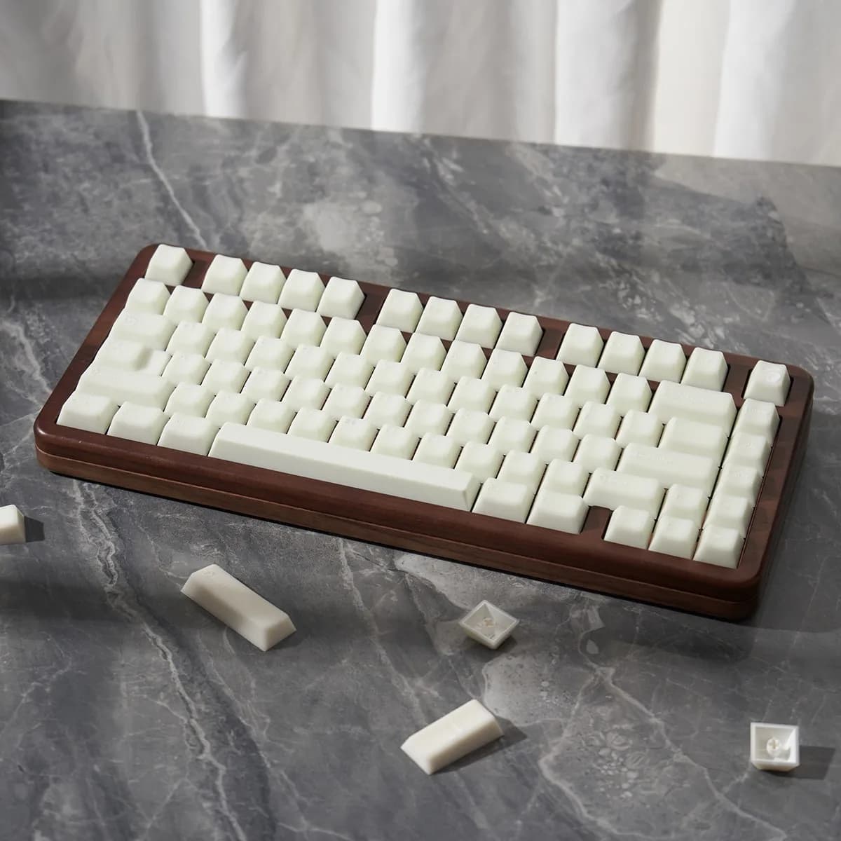 Copritasti in giada bianca a 154 tasti Cherry Profile Doppio scatto Copritasto personalizzato per tastiera meccanica Cherry MX 61 64 87 96 104