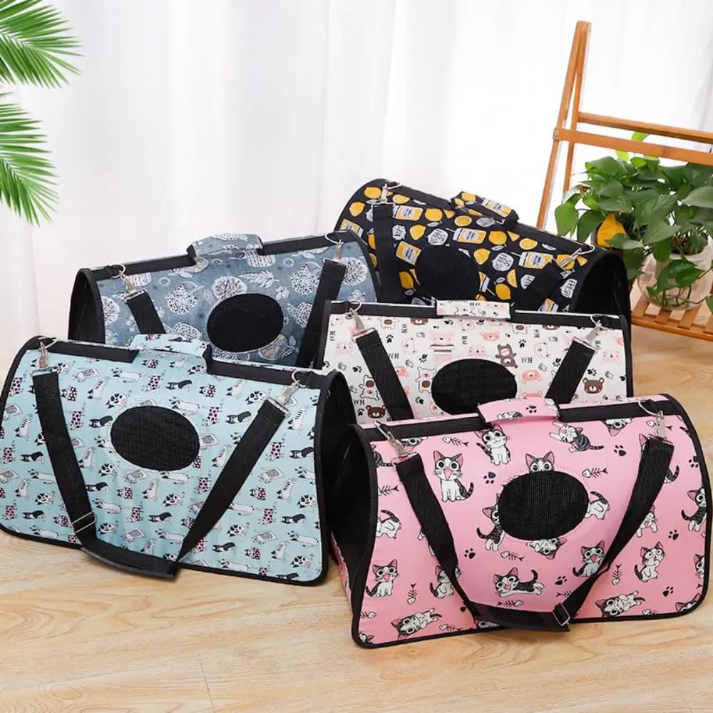 Borsa da trasporto portatile per gatti Borsa da viaggio per cani in rete traspirante Borsa da viaggio per animali domestici Borsa a tracolla per gattini per cuccioli