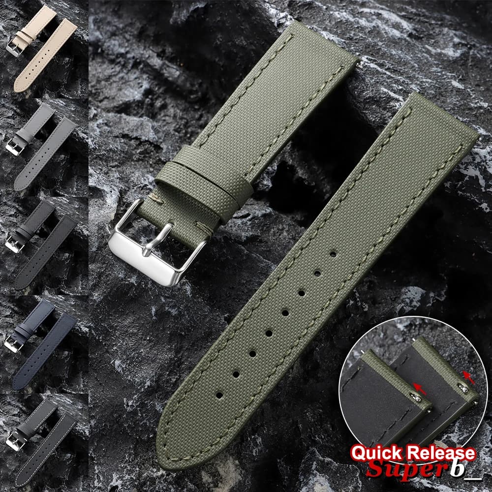 Cinturini per Orologi in Tela Verde da 20mm e 22mm per Omega e Blancpain, Cinturini in Nylon a Sgancio Rapido Impermeabili per Orologi Subacquei da Uomo e Donna