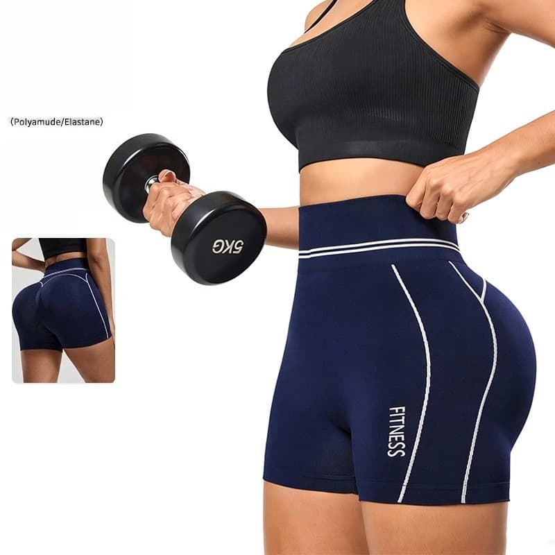 Seamless Knited Yoga Short Women High Waist Letter Shorts Gym Workout Running Cycling Sports Short High Elastic Hip Lift Short
