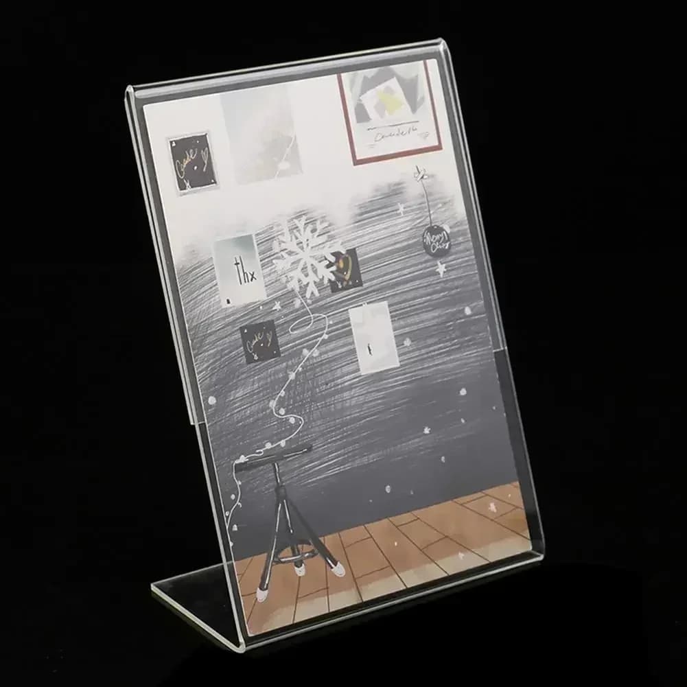 Espositore in acrilico trasparente A6 Cornici per foto da scrivania Display Porta biglietti da visita Porta cartello da tavolo Espositore 10x15 cm