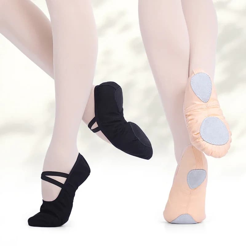 Scarpe da balletto da donna Scarpe da ballo per ragazze in tela Suola divisa Ginnastica Scarpe da ballo per yoga Scarpe da ballerina per adulti per bambini