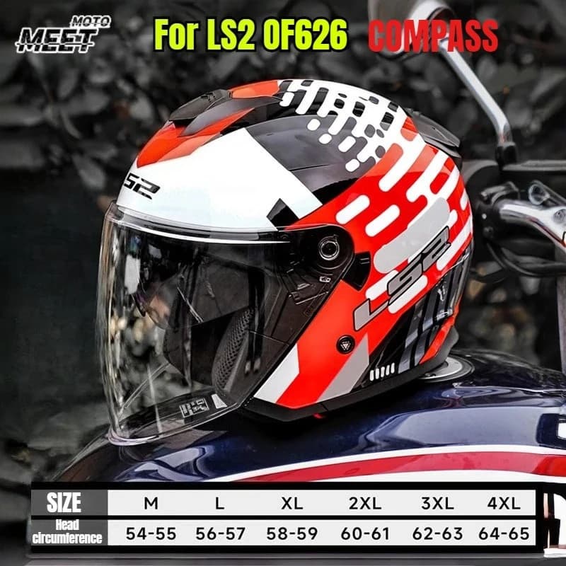 Openable Modular helmet OF626 COMPASS 3/4 with Double Visiera Anti-fog for Road Bike and Racing AA