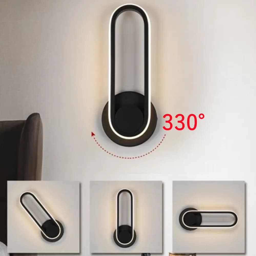 Lampada da parete moderna a LED girevole per corridoio scala camera da letto comodino soggiorno sala da pranzo balcone illuminazione interna applique da parete