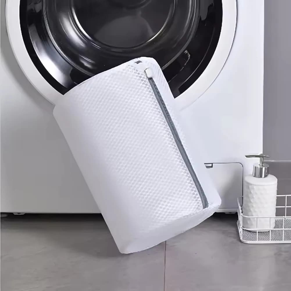 1/2 piece versatile shoe washer bag durable net linen for gym shoes running shoes socks bras with zipper closure