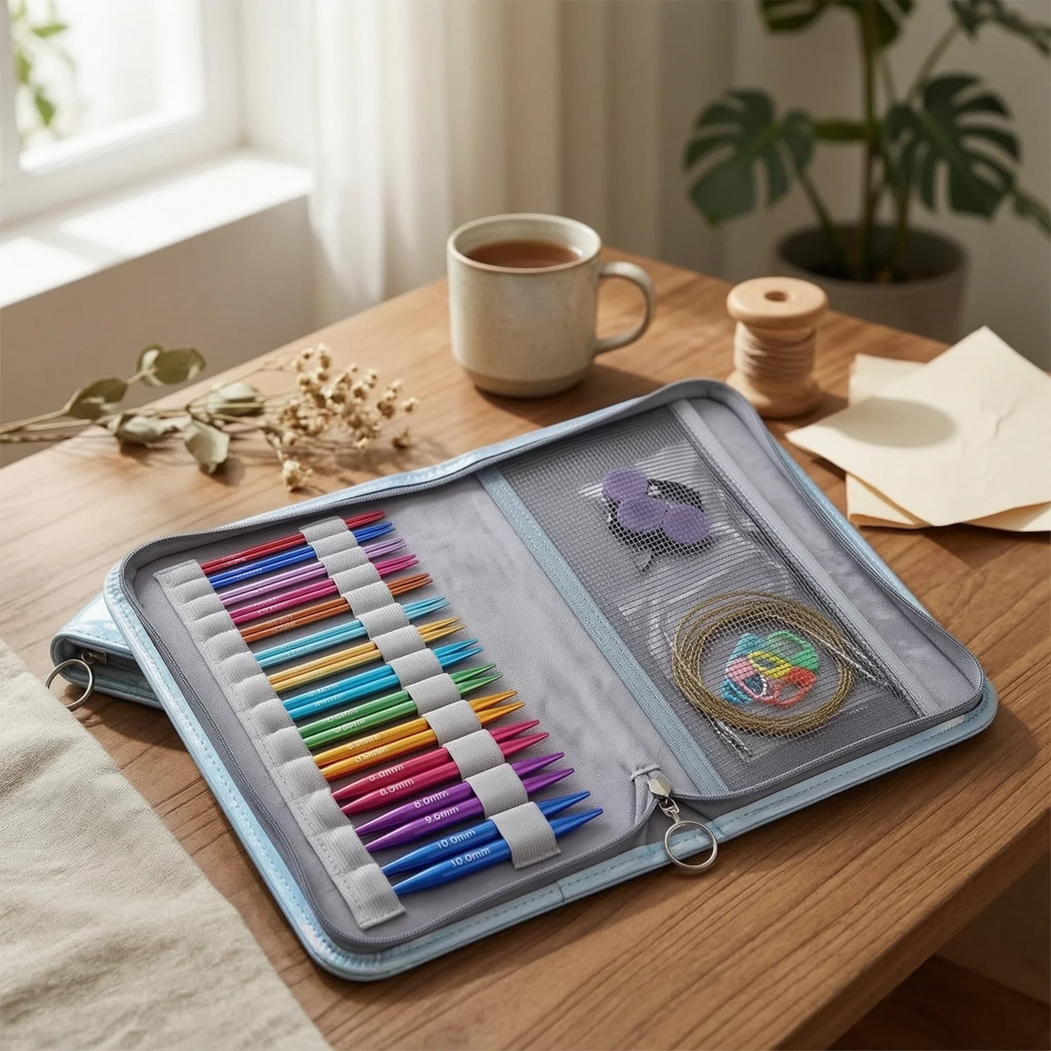Interchangeable Knitting Needle Set Lightweight Interchangeable Circular Knitting Craft Supplies Stylish Premium