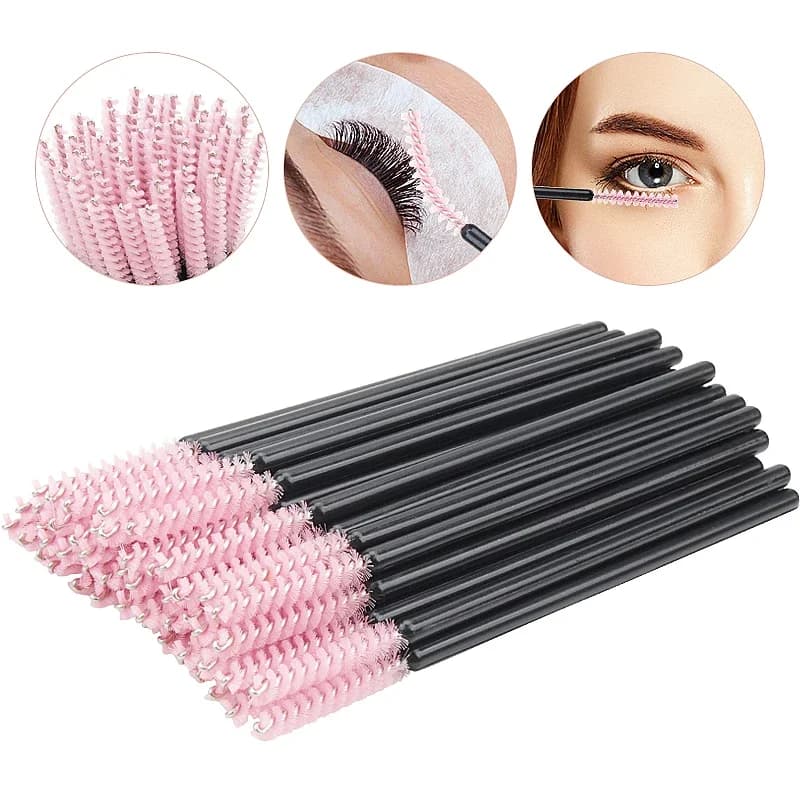 New 50 pcs wholesale crystal eyelashes brush applicator lashes for lashes plastic wand eyelashes extension makeup beauty