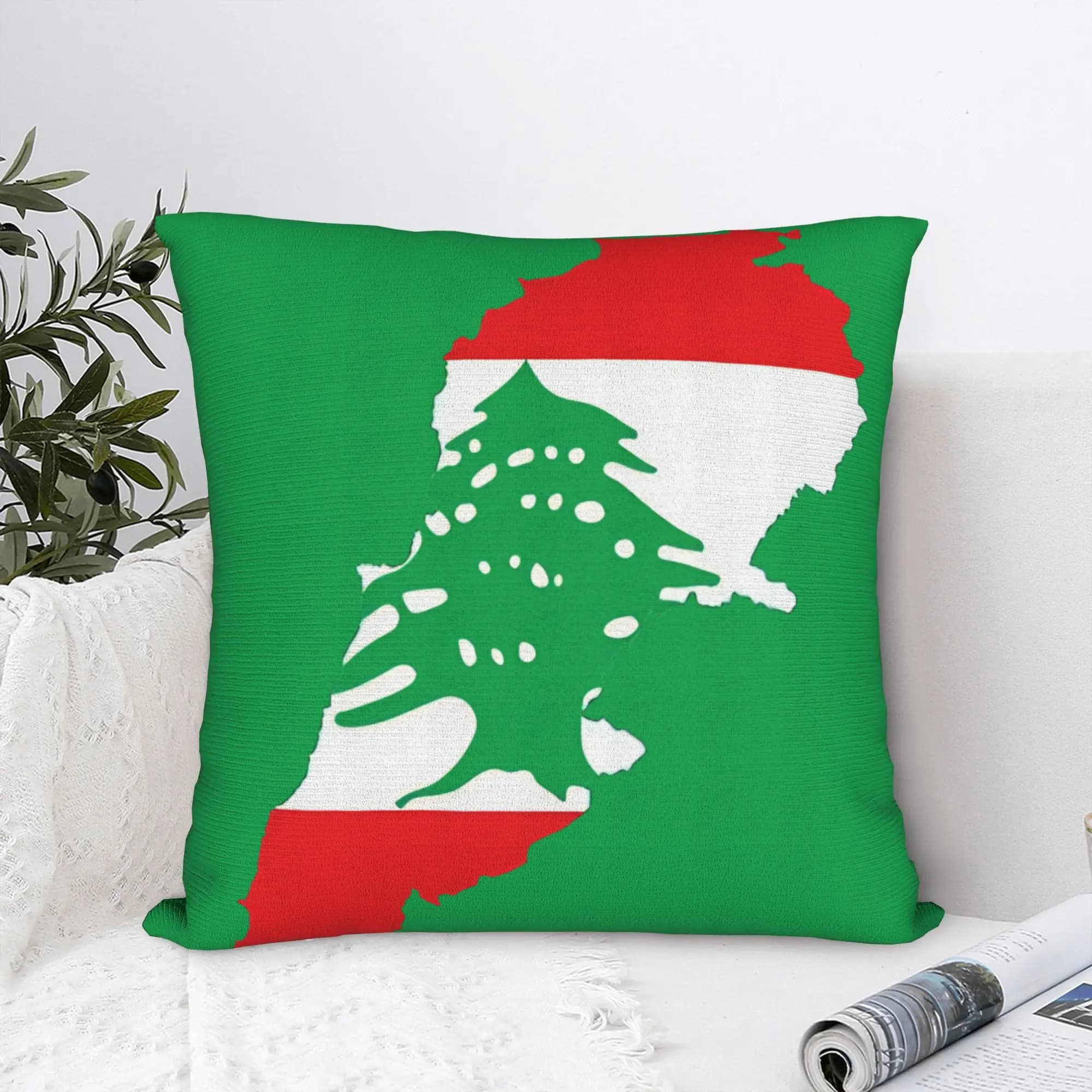 Pillow Case Flag Map Of Lebanon Comfy Pillow Cover For Chair Sofa Home Decor Morden Pillowcases