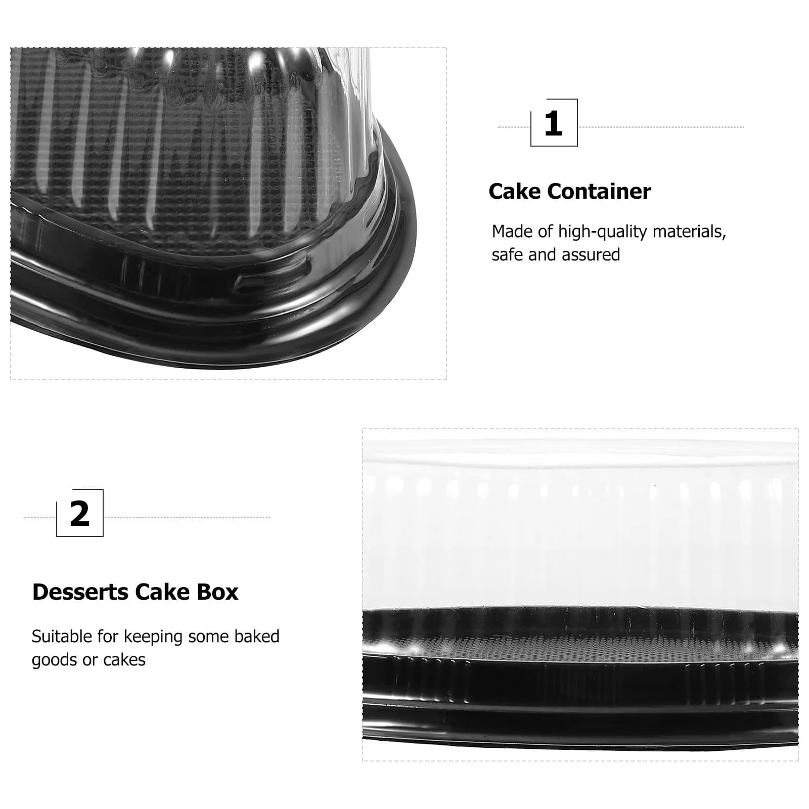 Confezione da 10 Scatole Trasparenti in Plastica per Dolci, Pasticcini, Biscotti, Torte, Snack da Asporto