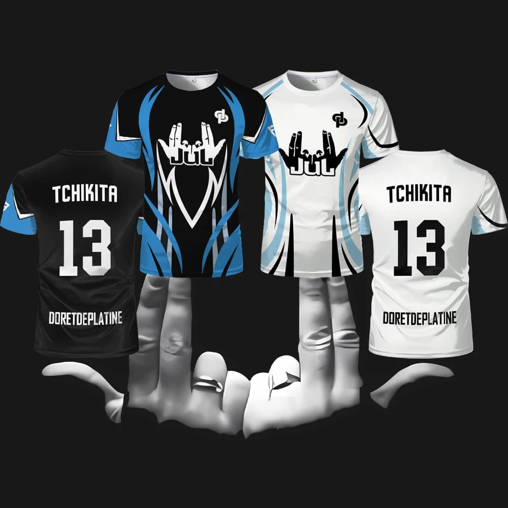 Maglia da Calcio DP 90 Minuti con Stampa 3D, T-shirt Sportiva Traspirante ad Asciugatura Rapida per Uomo, Abbigliamento Outdoor per Squadre e Famiglie, Top a Maniche Corte