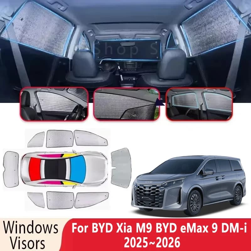 Parasole Per BYD Xia BYD M9 BYD eMax 9 DM-i 2025 2026 Auto Isolamento termico Protezione solare Parasole Parabrezza Visiera Accessori