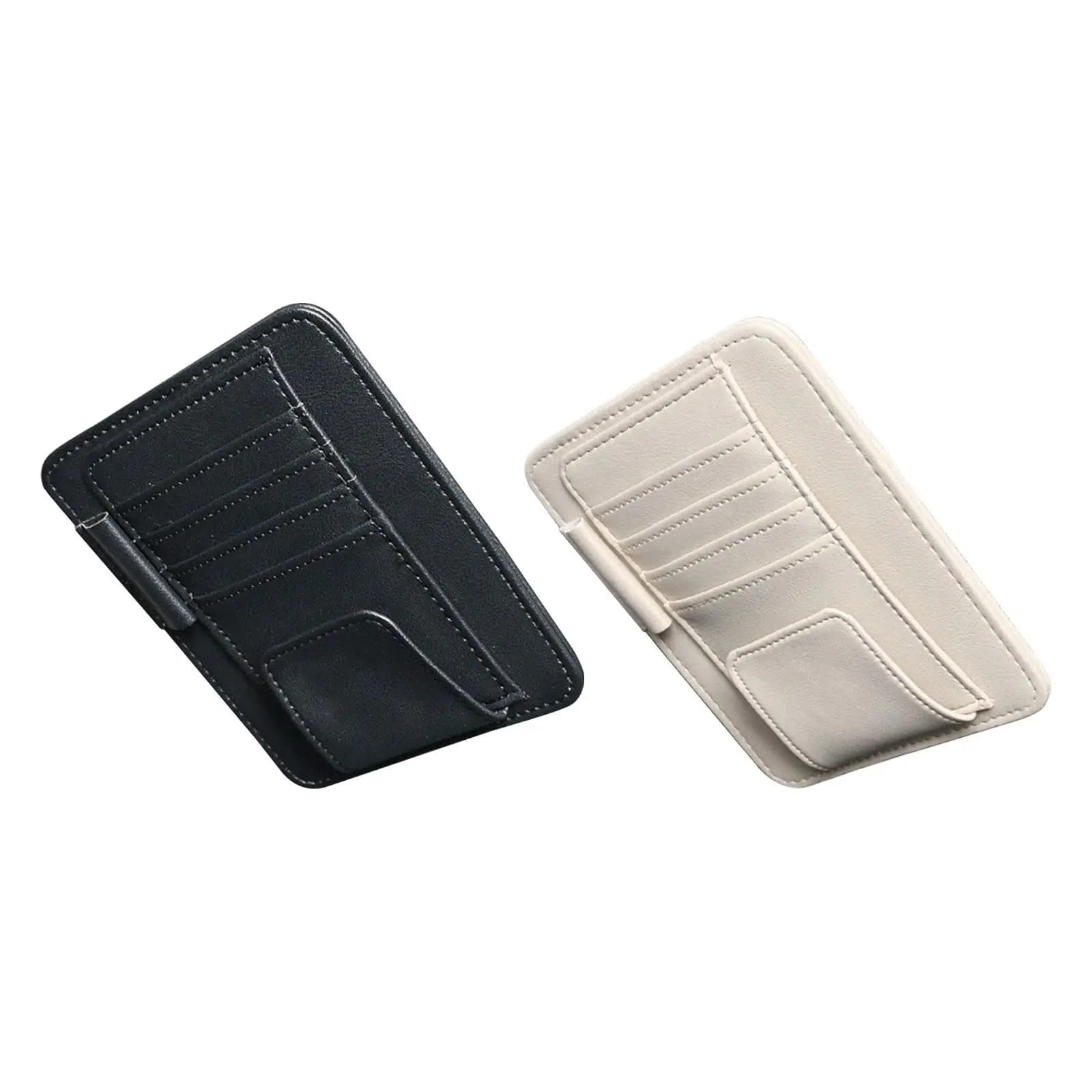 Sun Visor Storage Glasses Organizer PU Leather for Atto 3 Multi Functional Pen Wallet Holder Ticket Card Clips