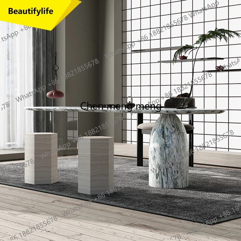 Set Tavolo Trasparente 02M - Gambe in Marmo Italiano Espandibili, Personalizzabile per Piccole Cucine, Facile da Pulire