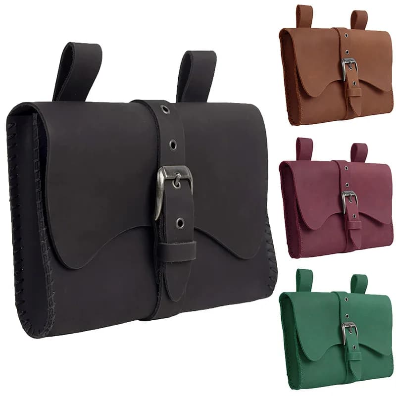 Borsa a marsupio medievale Larp Portafoglio con cintura in pelle per uomo Donna Steampunk Rinascimentale Vichingo Pirata Tasca in vita Spellbook Pouch