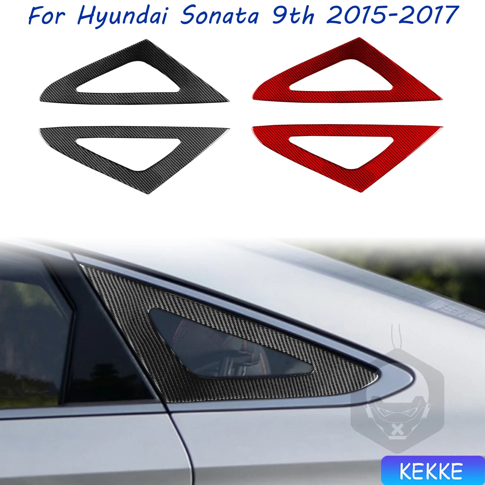 Per Hyundai Sonata 9 2015 2016 2017 Finestra Triangolare Posteriore Trim Reale Adesivo In Fibra di Carbonio Accessori Per Interni Auto