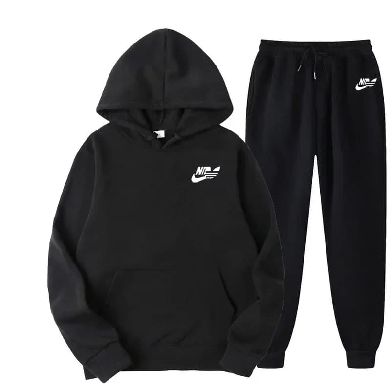 Completo Sportivo Uomo Primavera Autunno 2026: Felpa con Cappuccio e Pantaloni Tuta, Casual, per Corsa e Fitness