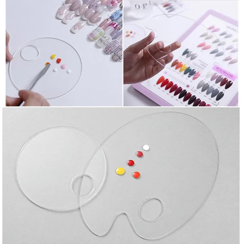 Cosmetic Manicure Tools Painting Plate witn Spatula Rod Makeup Palette Blending Plate Foundation Mixing Tray Nail Art Palette