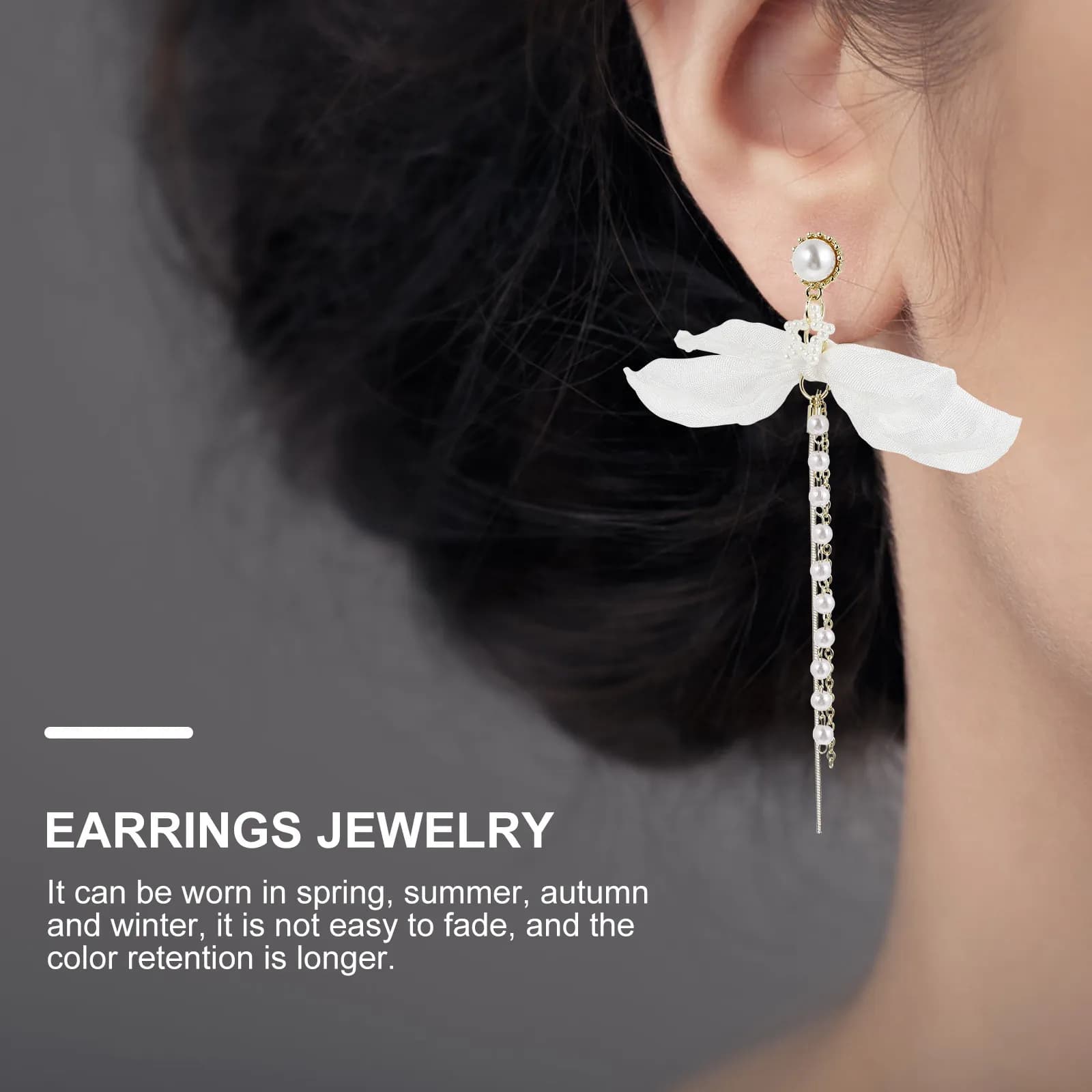 1 Paio di Orecchini Pendenti con Fiocco e Perle, Leggeri, in Materiale Premium, Chic e Moderni, Gioielli per Donne, Idea Regalo
