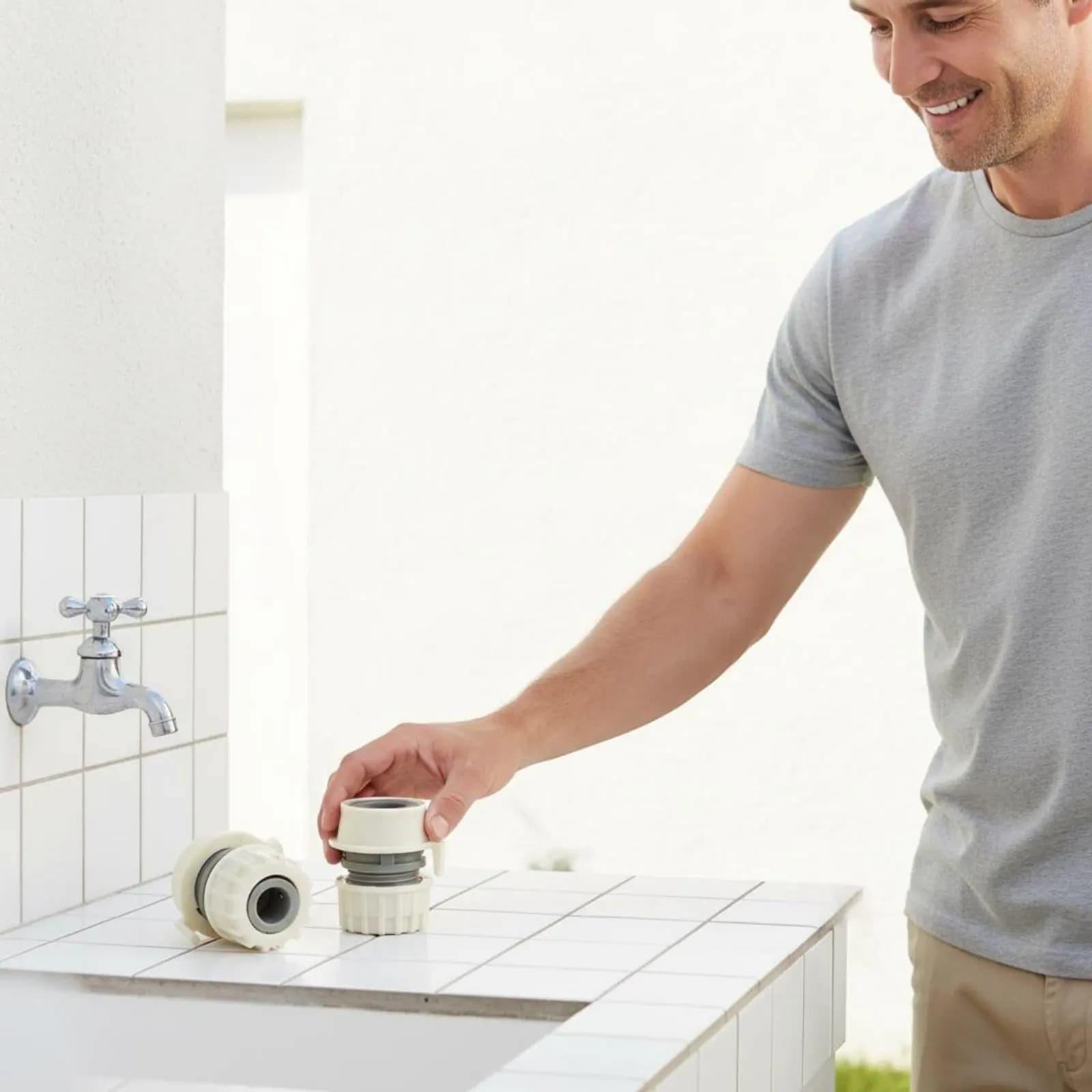 Connettore Rapido per Tubo da Giardino, Facile Installazione, Raccordo per Tubi, Accessori Idraulici, Resistente alle Perdite e alla Pressione