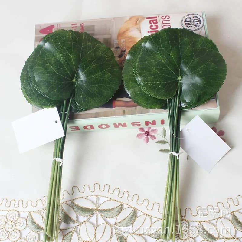 12pcs/lot Simulated PU Small Lotus Leaf Plant Wall, Tree Leaf, Fake Leaf Room Outdoor, Garden Scenery Artificial Lotus Leaf