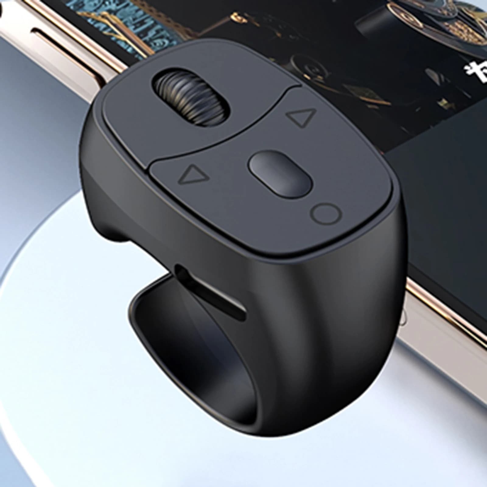 BT 5.3 Remote Control Mouse Video Flipping And Browsing Finger Ring Mouse Fingertip Remote Control Page Turner for Smartphones